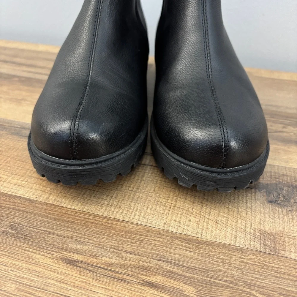 Alegria Shayne Leather Ankle Boots Lug Sole Black Women’s - Picture 3 of 9